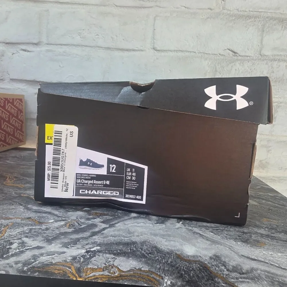 Under Armour Men's Charged Assert 9 Running Shoes Size 12 4E Extra Wide Navy